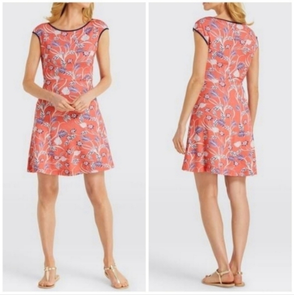 Draper James Pink Floral Print Ponte Fit & Flare Mini Dress